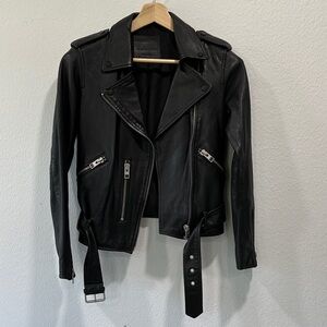 All Saints Balfern Black Leather Biker Jacket